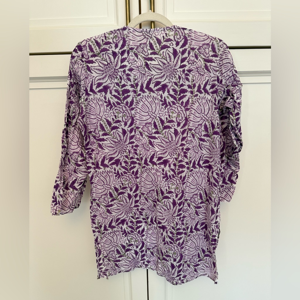 Vintage Roberta Roller Rabbit Purple Floral Tunic